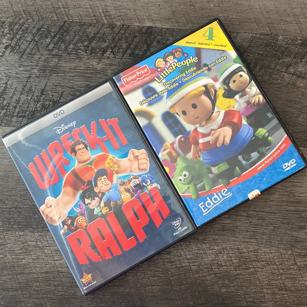 Set of 2 DVD’s “wreck-it” & “Little People Discovering Eddie”Rated: PG Used